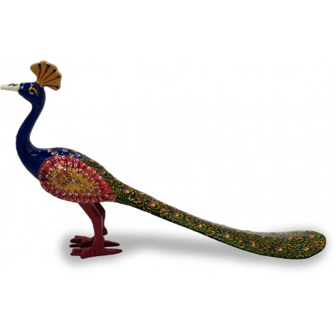 Peacock Figurine made in Metal and Hand Painted - Handicraft Online India