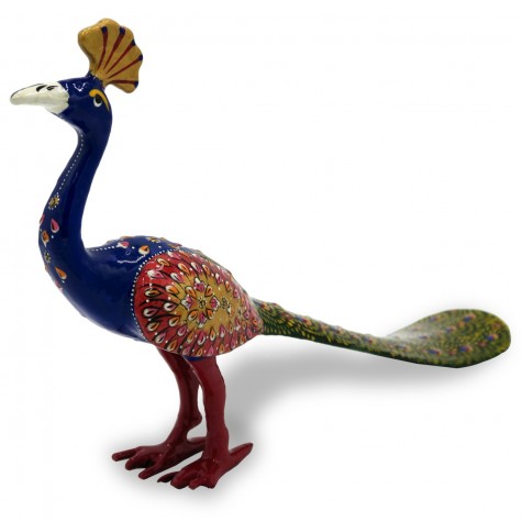 Peacock Figurine made in Metal and Hand Painted - Handicraft Online India