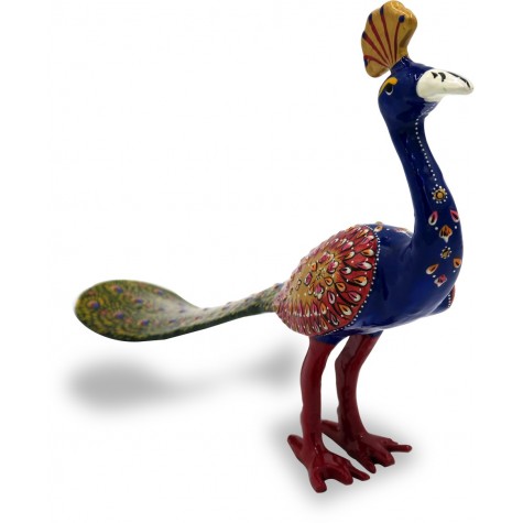 Peacock Figurine made in Metal and Hand Painted - Handicraft Online India