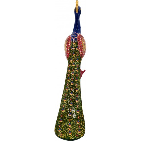 Peacock Figurine made in Metal and Hand Painted - Handicraft Online India