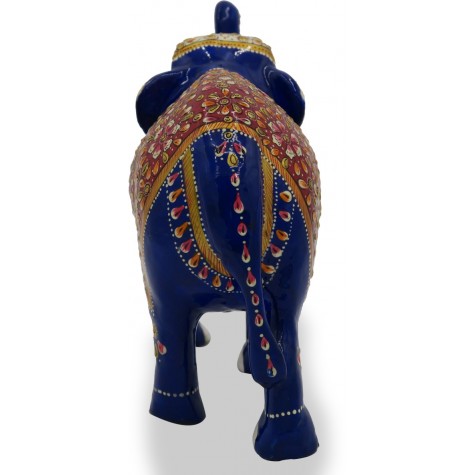 Elephant with Trunk Up Made using Metal and Hand Painted - Home Decor Gift
