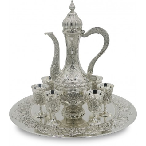 Silver Color Zinc Alloy Metal Wine Set - Decorative Art