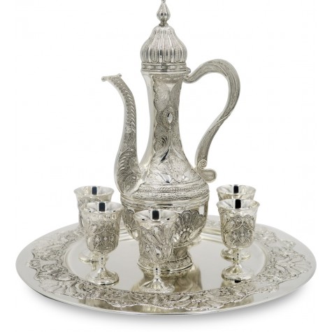 Silver Color Zinc Alloy Metal Wine Set - Decorative Art