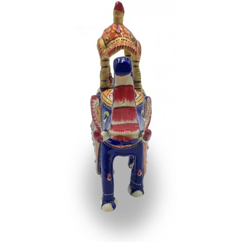 Elephant Ambavari made in Metal and Hand Painted - Home Decor Gift