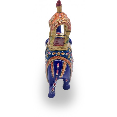 Elephant Ambavari made in Metal and Hand Painted - Home Decor Gift