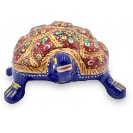 Tortoise made in Metal and Hand Painted with Deco Paint - Home Decor Handicraft