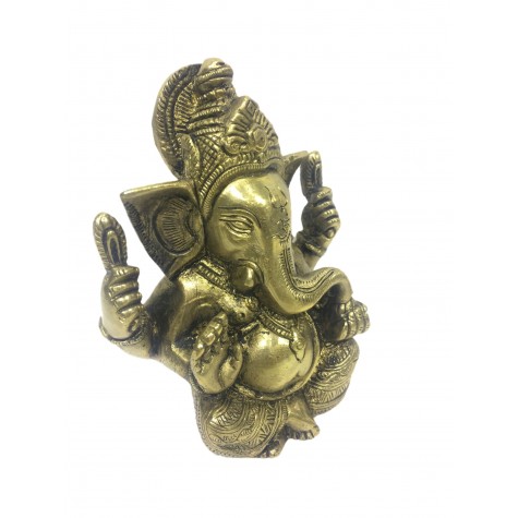 Ganesh statue in brass 5 inches - Ganesha idol and Ganpati figurines in brass