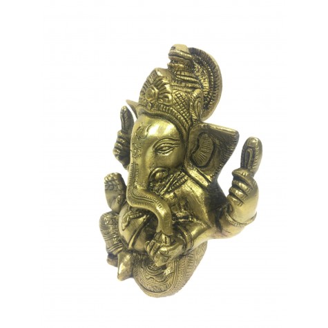 Ganesh statue in brass 5 inches - Ganesha idol and Ganpati figurines in brass