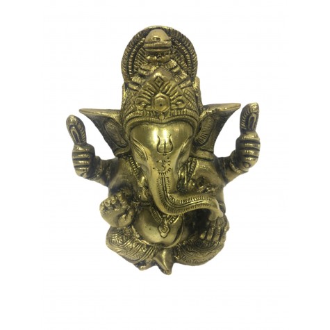 Ganesh statue in brass 5 inches - Ganesha idol and Ganpati figurines in brass