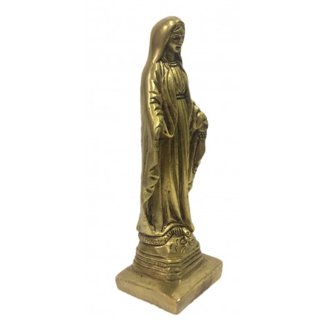 Virgin Mary Brass Statue 6 inches - Mother Mary Brass figurine - Madonna, Mother of Lord Jesus sculpture and carvings in brass