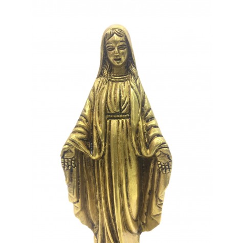 Virgin Mary Brass Statue 6 inches - Mother Mary Brass figurine - Madonna, Mother of Lord Jesus sculpture and carvings in brass