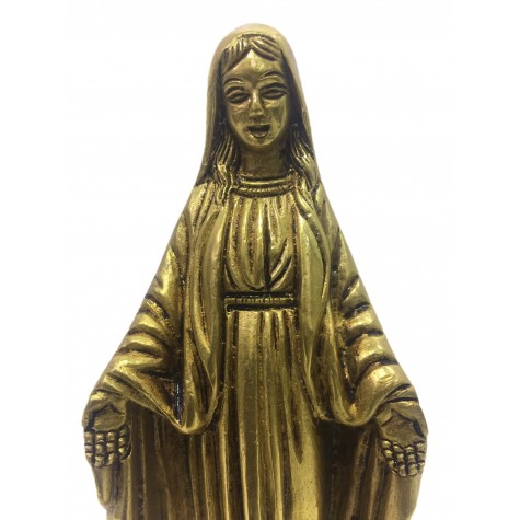 Virgin Mary Brass Statue 6 inches - Mother Mary Brass figurine - Madonna, Mother of Lord Jesus sculpture and carvings in brass