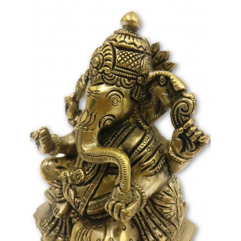 Ganesh statue in brass 5.5 inches - Ganesha idol and Ganpati figurines in brass - Indian handicrafts