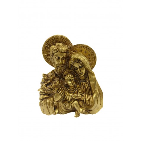 Lord Jesus family in brass 4.5 inches - Baby Jesus, Virgin Mary and St. Joseph from Nazareth statue | figurine | sculpture - Christmas gifts