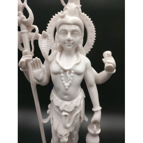 Shiva Standing Statue in Marble - Lord Shiva Majestic Figurine Indian Religious Gift Item