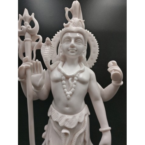 Shiva Standing Statue in Marble - Lord Shiva Majestic Figurine Indian Religious Gift Item