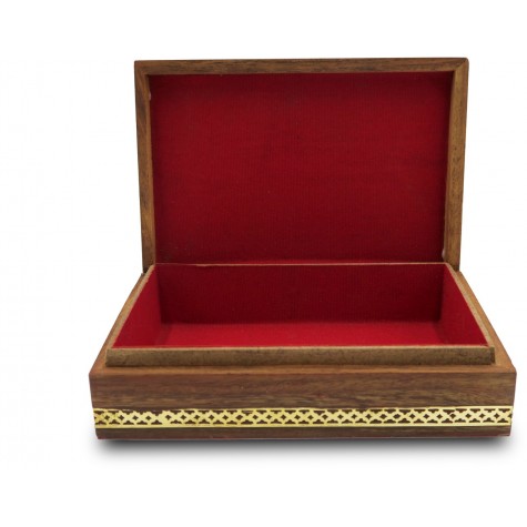 Marble Jewelry Boxes with Kundan Work - Gift Jewelry Marble Box in Wooden Frame - Tabla Design