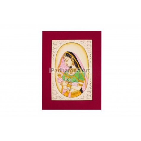 Mughal Queen Miniature Painting Framed 