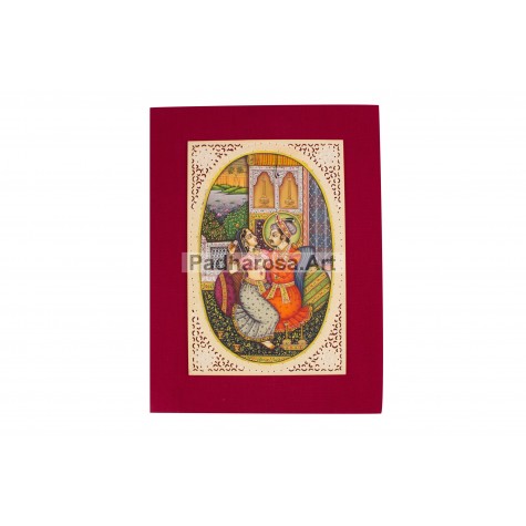 Mughal King Queen Miniature Painting 
