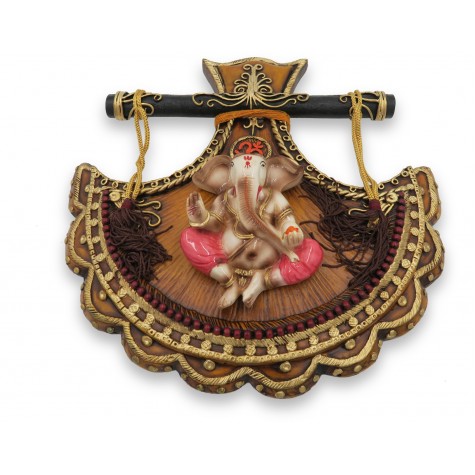 Ganesha Wall Hanging Handmade in Polyresin - Resin made Ganpati wall hanging home decor