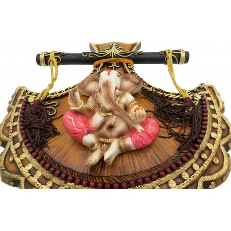 Ganesha Wall Hanging Handmade in Polyresin - Resin made Ganpati wall hanging home decor