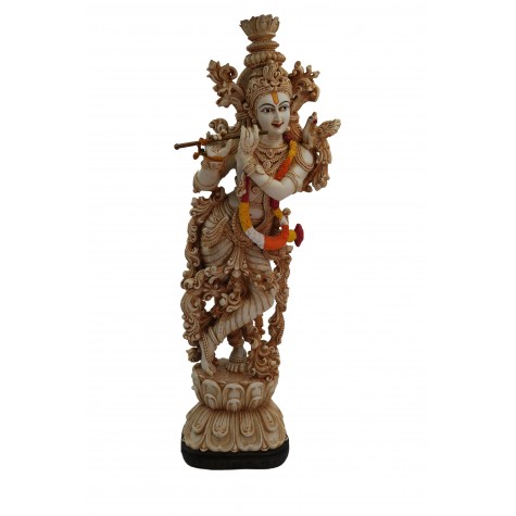Krishna Handmade Statue Made of Polyresin - 29 inches tall - Indian Handicrafts - Krsna Series