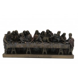 The Last Supper of Jesus Christ Handmade in Polyresin with Brass finish - Jesus with his apostles in last supper