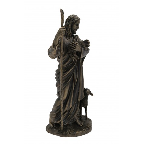 Jesus Christ Holding Lamb Statue - Lord Jesus with Sheep Handmade Figurine  