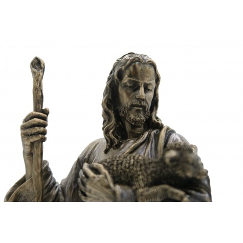 Jesus Christ Holding Lamb Statue - Lord Jesus with Sheep Handmade Figurine  