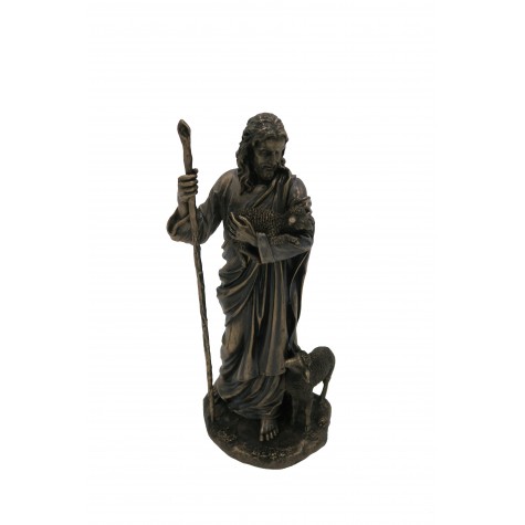 Jesus Christ Holding Lamb Statue - Lord Jesus with Sheep Handmade Figurine  