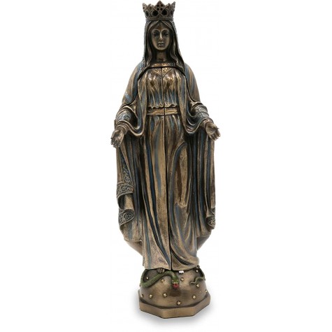 Triptych of The Virgin Mary hinged Statue with Sculpture of Pieta in The Center and Side Panels of Blessed Mother and Sacred Heart of Jesus