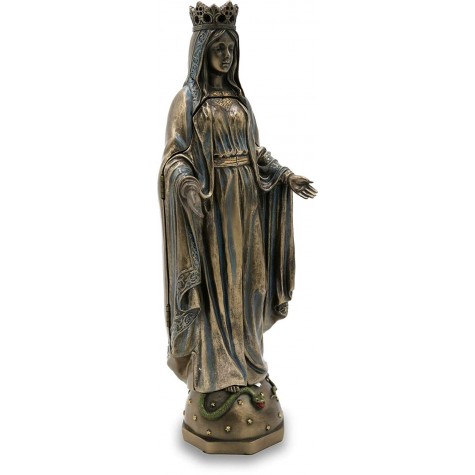 Triptych of The Virgin Mary hinged Statue with Sculpture of Pieta in The Center and Side Panels of Blessed Mother and Sacred Heart of Jesus