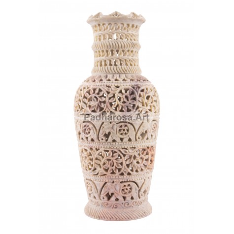 Natural Stone Vase - HandCarved