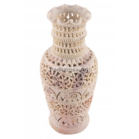 Natural Stone Vase - HandCarved