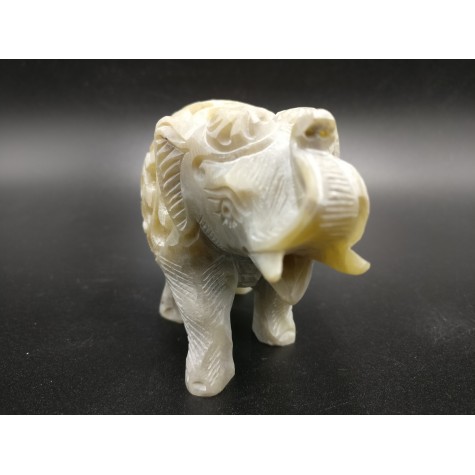 Elephant hand carved figurine in natural Gorara soapstone with baby elephant inside - Gorara | Soapstone elephant statues, carvings and gifts - stone handicrafts