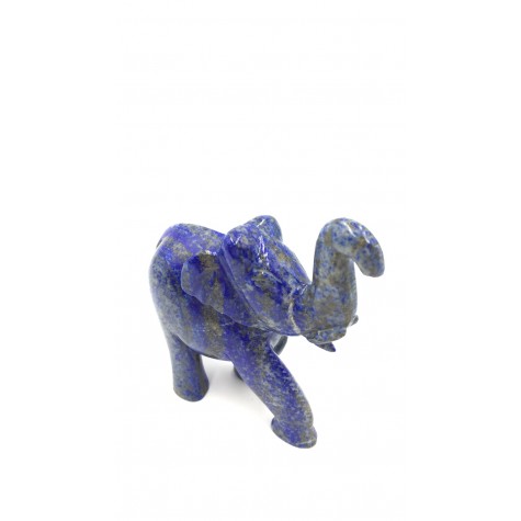 Elephant Statue in Lapis Lazuli Stone - Handmade elephant with healing stone Lapis Lazuli