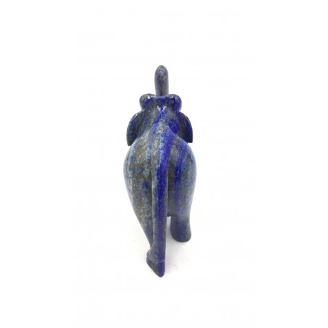 Elephant Statue in Lapis Lazuli Stone - Handmade elephant with healing stone Lapis Lazuli