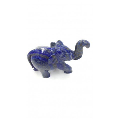 Elephant Statue in Lapis Lazuli Stone - Handmade elephant with healing stone Lapis Lazuli