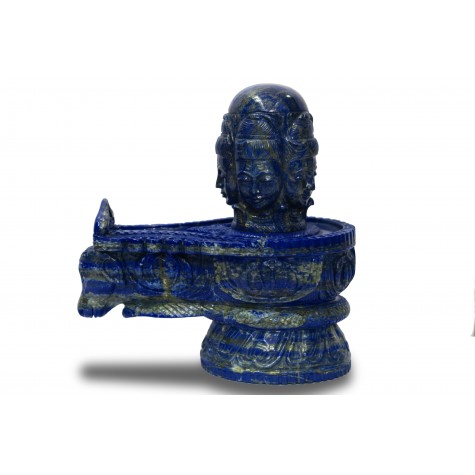 Shiv Linga in Lapis Lazuli Stone