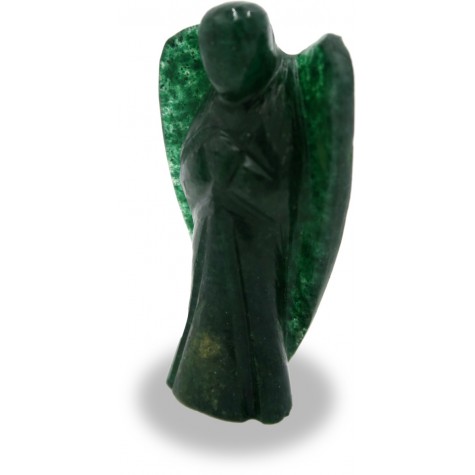 Green Australian Fluorite Angel - Pocket size Semi Precious Stone Angel for Good Luck  