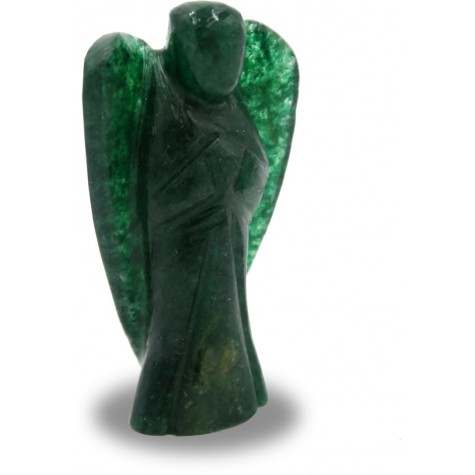 Green Australian Fluorite Angel - Pocket size Semi Precious Stone Angel for Good Luck  