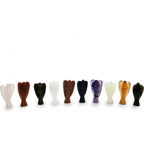 Amethyst Angel - Pocket Angel made of semi precious stone Amethyst for healing powers and energy  