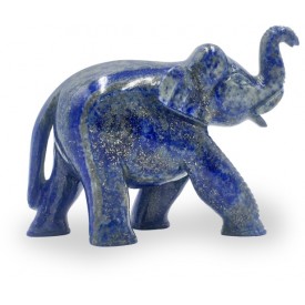 Elephant in Semi Precious Stone Lapis - Handmade elephant with healing stone Lapis lazuli
