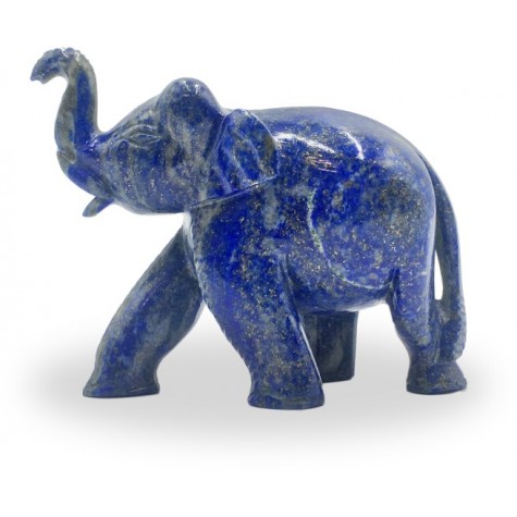 Elephant in Semi Precious Stone Lapis - Handmade elephant with healing stone Lapis lazuli