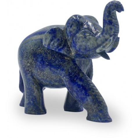 Elephant in Semi Precious Stone Lapis - Handmade elephant with healing stone Lapis lazuli