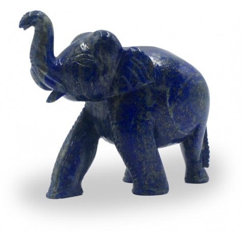 Elephant in Semi Precious Stone Lapis - Handmade elephant with healing stone Lapis lazuli