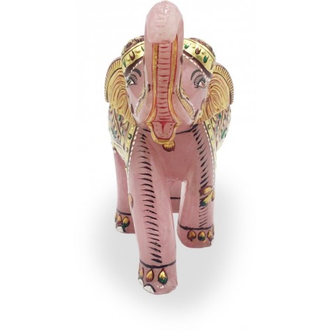 Elephant in Rose Quartz - Semi Precious Stone Elephant - Ideal Gift for Love and Healing