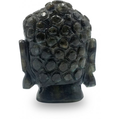 Buddha Head Figurine in Black Rainbow Stone also called Labradorite Stone - Home Decor for Peace and Healing Semi Precious Stone Buddha Head Figurine in Black Rainbow Stone also called Labradorite Stone - Home Decor for Peace and Healing Semi Precious Stone