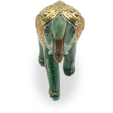 Elephant in Jadestone with Gold Foil - Semi Precious Jadestone Elephant hand sculpted Gift item Handicraft