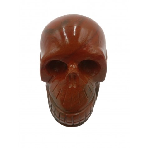 Crystal Skull - Red Jasper hand carved gemstone skull 3 inches - healing stones and crystals